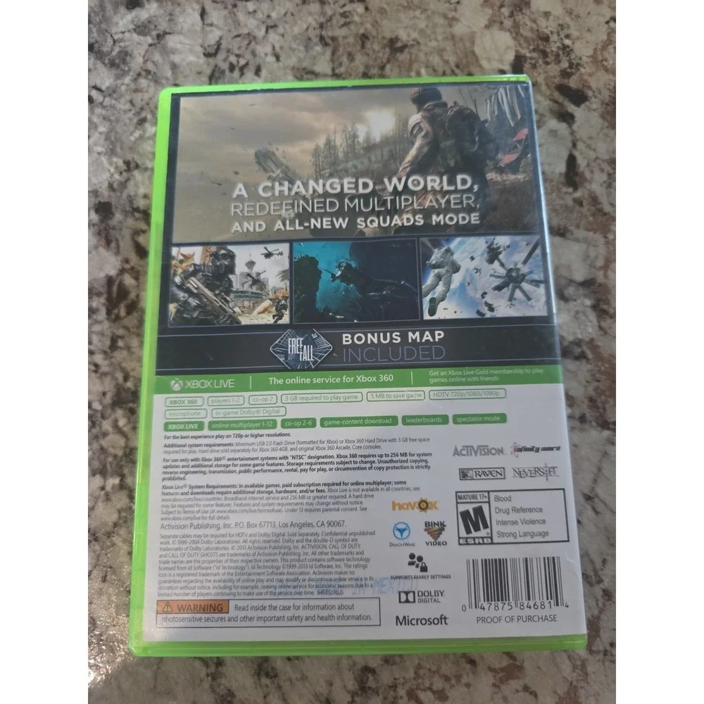 XBOX 360 Call of Duty: Ghosts. Free FAST SHIPPING  Install  Disc 2 Only